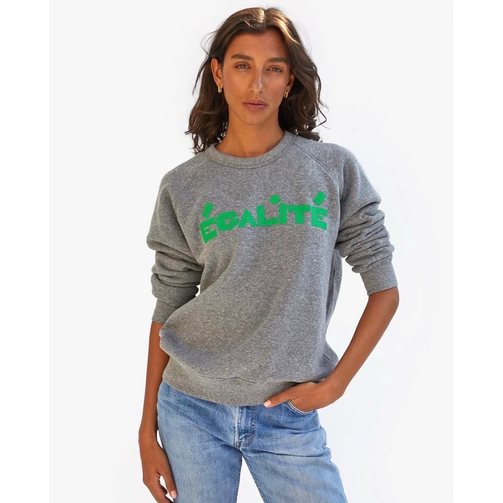 Clare V x Center for Reproductive Rights Egalite Sweatshirt Gray Medium MSRP$195